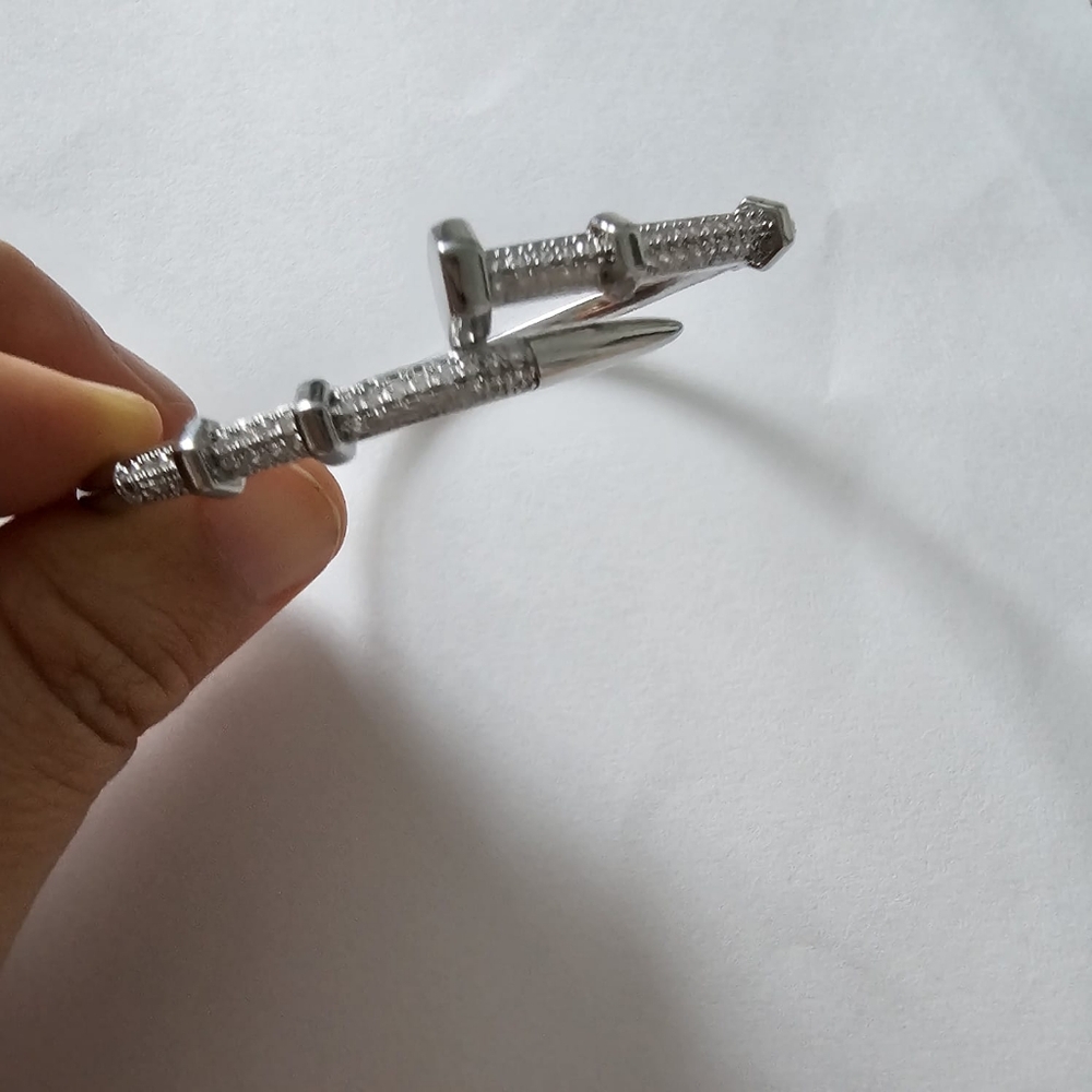 Nail Bracelets, Silver High Quality Stainless Steel - Picture 4 of 7